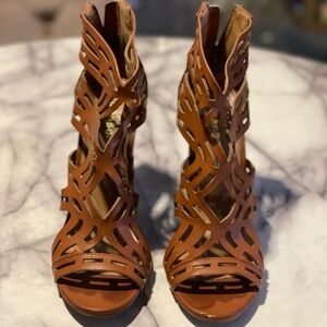 Chic Cognac Cutout Heels
